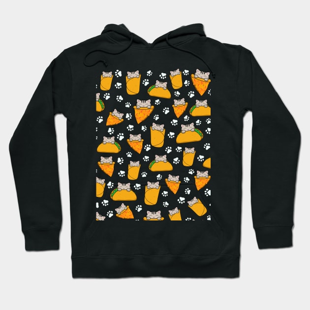 Pizzas, tacos and burritos pattern Hoodie by Purrfect